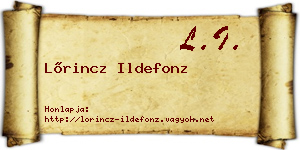 Lőrincz Ildefonz névjegykártya